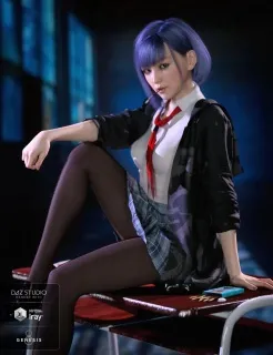 DAZ赛博朋克霸道女大学生3D模型