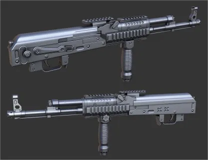 机械武器道具高模卡线，硬表面