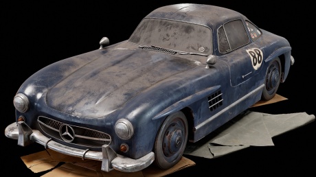 Abandoned car (Mercedes sl 300)