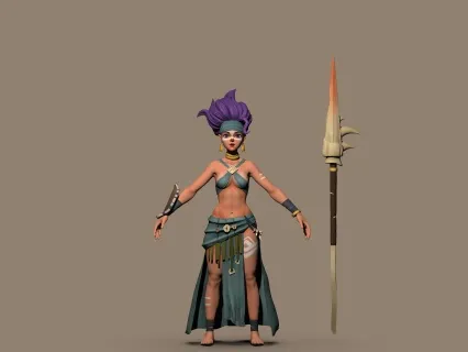 风格化部落人物（阿紫）